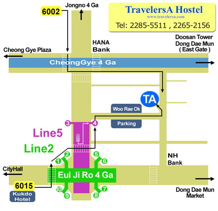 Seoul Hostel TravelersA MAP
